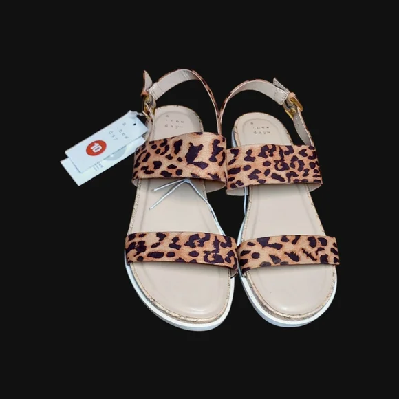 a new day | Women's Malia Memory Foam Cheetah Print Sandals | Size 10 | NEW | - Picture 5 of 9